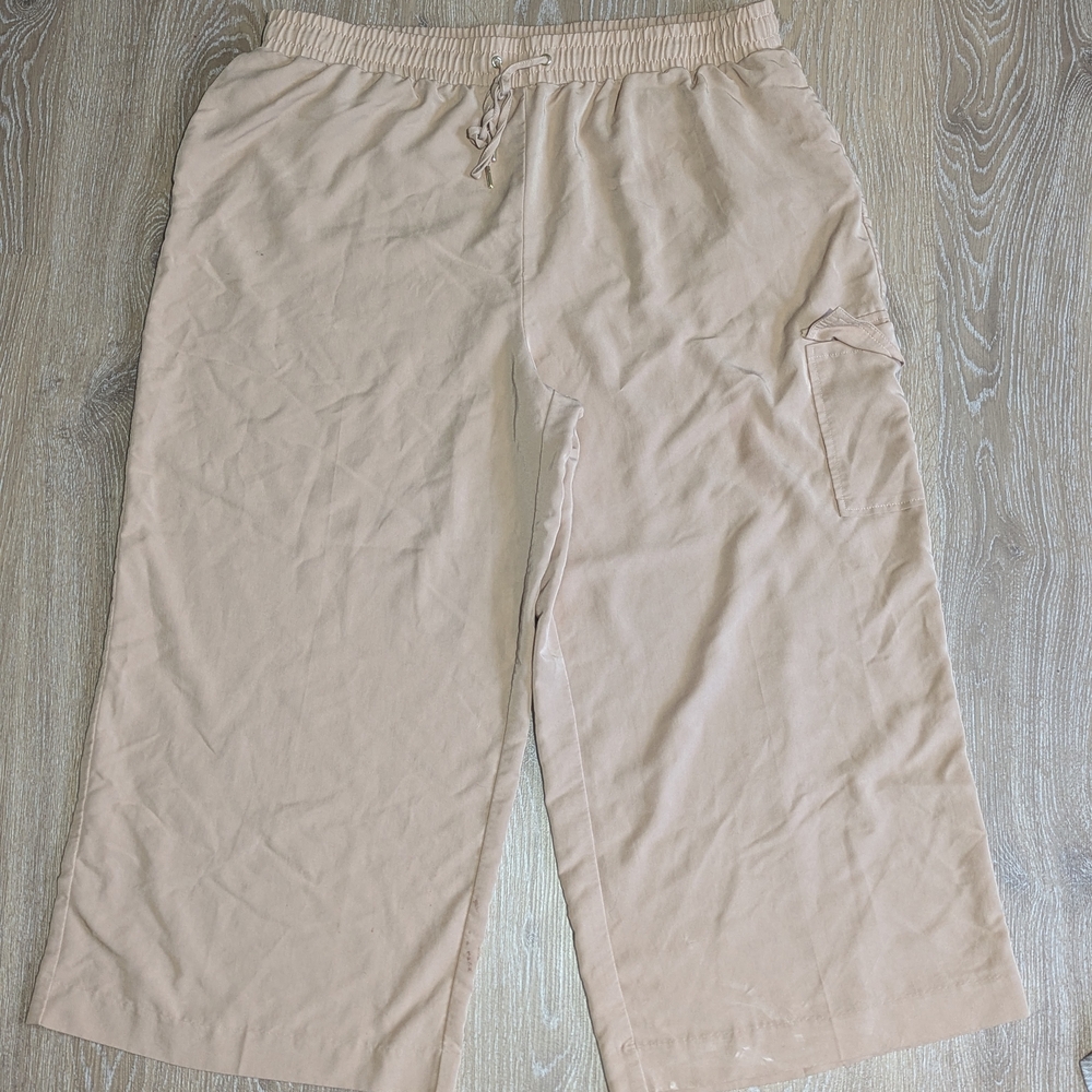 Anneโ Klein Women's XL Wide Leg Casual Tan Trousers